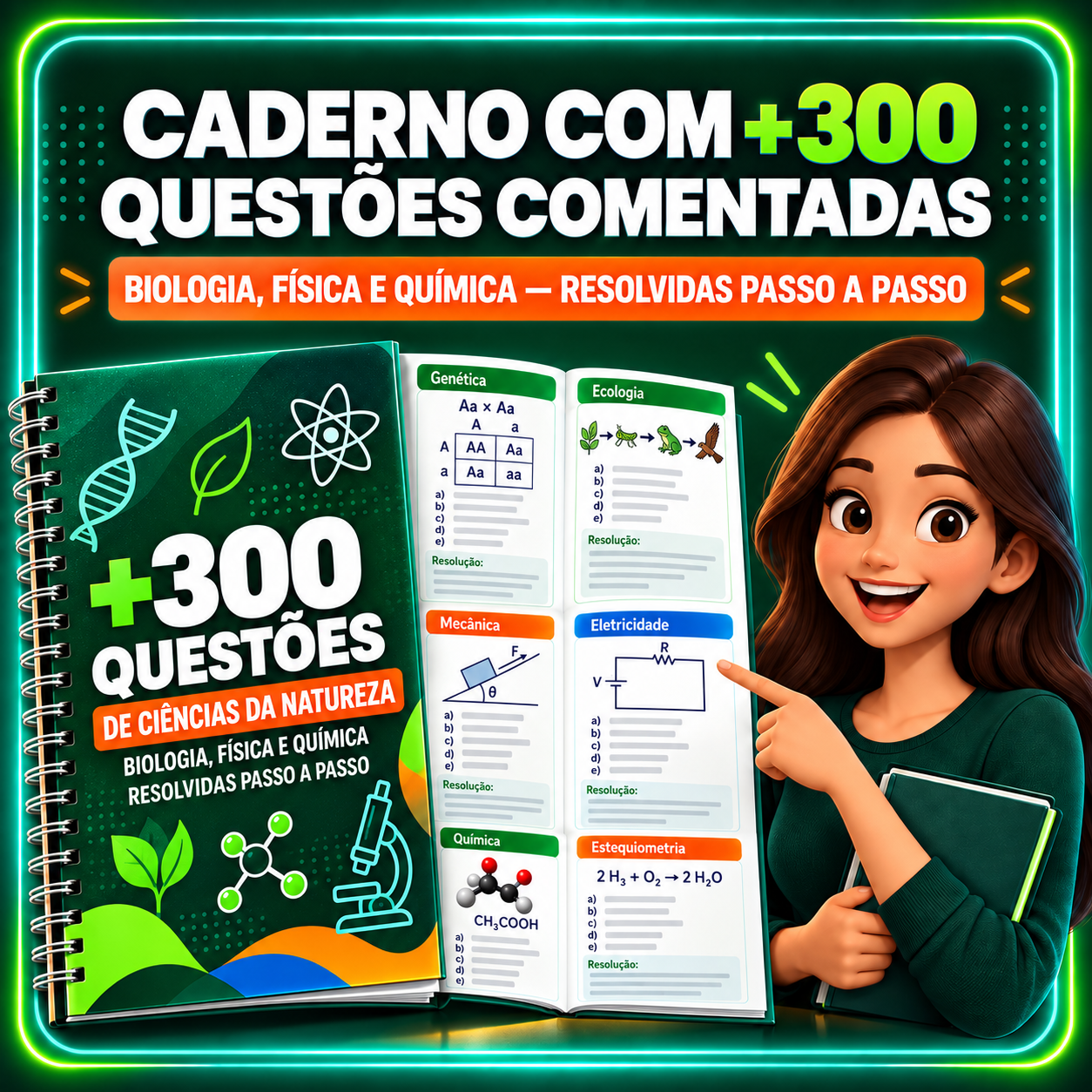 Bônus 1 - Caderno com 100 Atividades Comentadas Natureza Comentadas