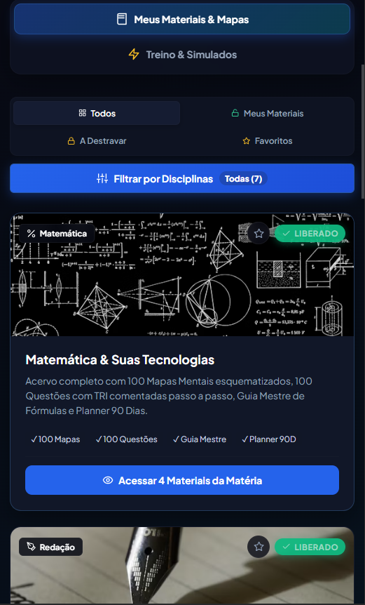 Módulos de Matemática e Redação