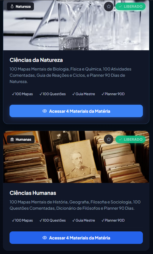Módulos de Natureza e Humanas